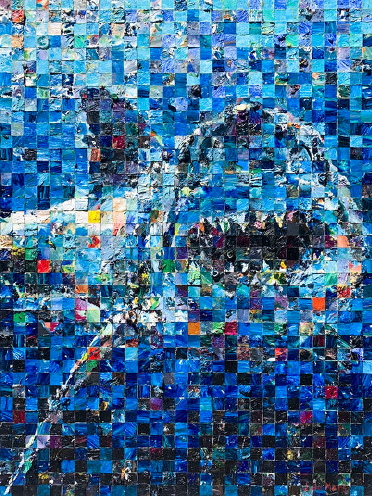 Encounter, 2023 - PXLSM - Original oil mosaic/painting by John de Mars