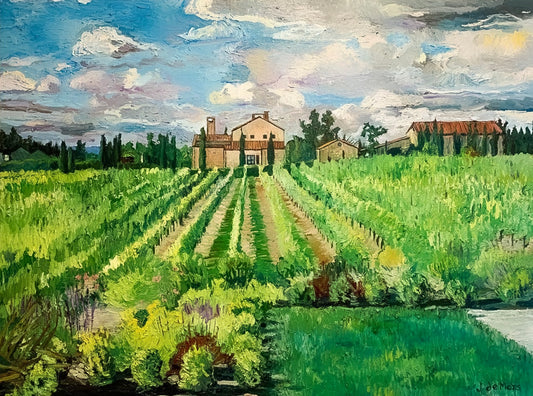 Summer Vineyard, 2021 - Original oil painting