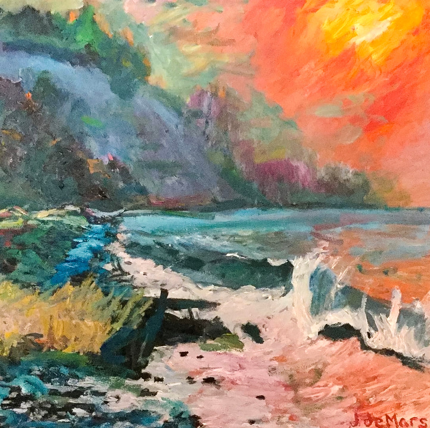 Discovery Park Low Sun, 2019 - Original oil painting by John de Mars